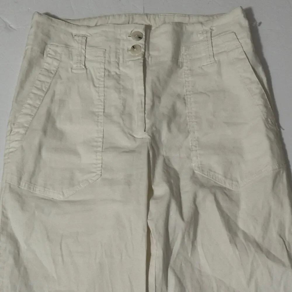 Maeve by Anthropologie The Naomi Wide Leg Linen Blend Pants, White, Size 4 - Picture 5 of 11